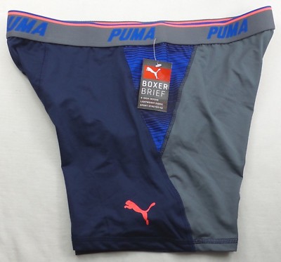 Puma Men's Boxer Brief Small Medium Large XL Blue Neon Athletic Performance  New