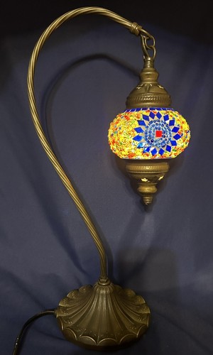Turkish Mosaic Table Lamp, 17”