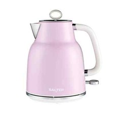 Salter Retro 1.7L Rapid Boil Kettle, 3KW Auto Shut-Off Cordless Vintage Pink