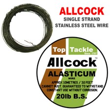 Allcock Alasticum Single Strand Stainless Steel Wire For Rigging Traces 10 Metre