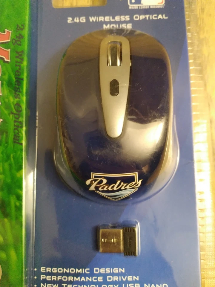 San Diego Padres MLB Wireless Optical Mouse 2.4G Windows / Mac Baseball - Image 2 of 4