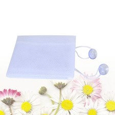 White Mesh Bath Toy Organizer Storage Bag With Hook For Bathroom 35 x 45 cm