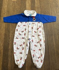 Vintage 2003 Baby Looney Tunes Daffy Duck Baseball Footed Romper 3-6 Months
