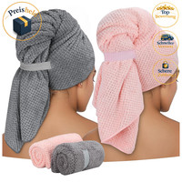 Mikrofaser Handtuch 100X60 Cm Haarturban Elastisches Band Schnell Trocknend 2