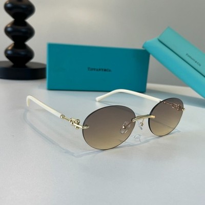 Tiffany & Co Fashion Rimless Sunglasses with Signature Gold Link Detail