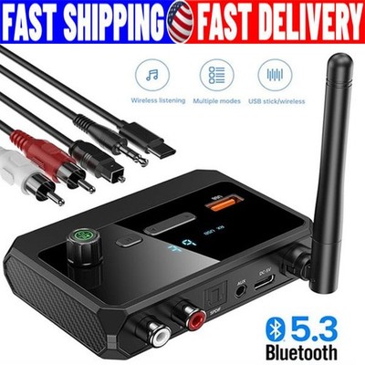 Bluetooth 5.3 Home Stereo Audio Receiver AUX Optical HD Music to RCA Adapter LOT