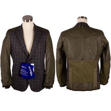 JUNYA WATANABE COMME des GARCONS AW19 RUNWAY Green Mix Panel Plaid Jacket Sz L