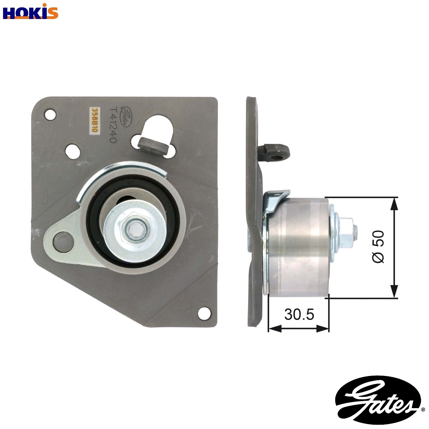 GATES-OE T41240 Tensioner Pulley, timing belt for MITSUBISHI,NISSAN,OPEL,RENAULT - Image 9