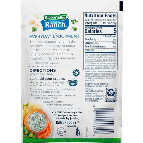 Hidden Valley Fiesta Ranch Dips Mix Gluten Free 1 Ounce Easy Dip Seasoning - Picture 11 of 11