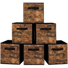 Stero Fabric Storage Cubes, 6 Pack Foldable Storage Bins with Handle, 11 Inch...