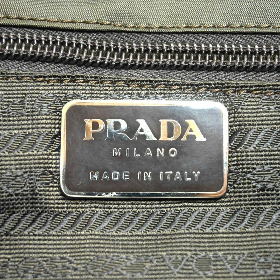 PRADA Logo Plate Nylon Leather Shoulder Bag Brown T2512 k016 thumbnail 9