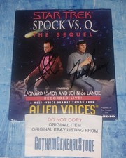 Leonard Nimoy & John De Lancie Signed Spock vs Q JSA COA Star Trek NO US TARIFF