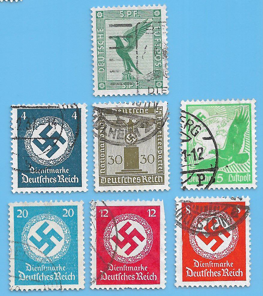 Germany WW2 Third Reich 1942 Swastika Officials Stamp lot WW2 Era #90