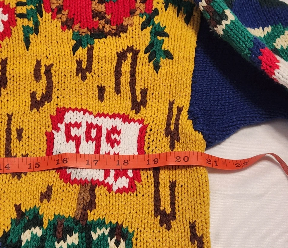 Suéter tejido a mano vintage Alexandra Bartlett con temática de otoño mediano Foto 4 de 4