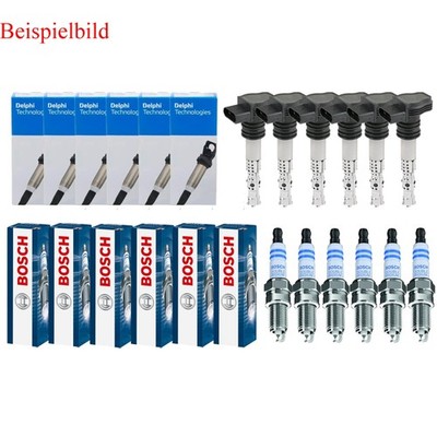 6x DELPHI Zündspule +6x BOSCH Zündkerze Doppel Iridium passend für Lexus RX U3
