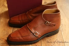 Vass Tan Leather Monk Buckle Chukka Boots UK 10 FF US 11 EU 44