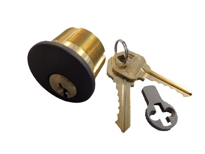 GMS M100KW10BAT 5 PIN KWIKSET KW1 KEYWAY 1'' MORTISE LOCK CYLINDER DARK BRONZE