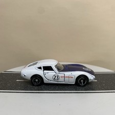 2003 Tomica Aeon Special Edition Toyota 2000GT Racing White 23 Blue Hood Coupe