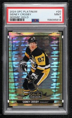 2024-25 O-Pee-Chee Platinum Seismic Gold 12/50 Sidney Crosby #20 PSA 9 MINT 0bk3