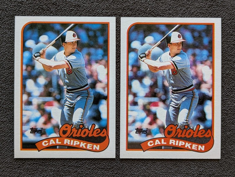 Lot of 2 - 1989 Topps Baseball - Cal Ripken #250 HOF Baltimore Orioles