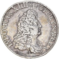 [#879955] France, Louis XIV, Écu de Flandre, 1686, Lille, Silver, AU(50-53), Gad