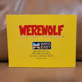 Werewolf The Last Warrior Instruction Manual Nintendo NES