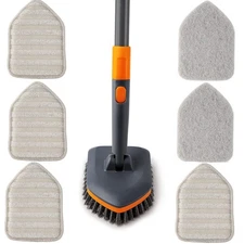 Tub Tile Shower Brush for Cleaning with Different Function Cleaning Pads and ...