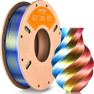 Silk Tri Color PLA Filament 3D Printer 1.75mm +/- 0.03mm, Multicolor Filament T