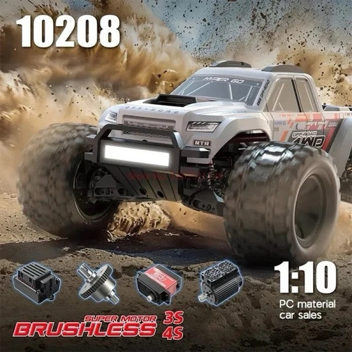 MJX 10208 V2 1/10 HYPER GO 4WD Brushless RC Monster Truck 3S/4S ESC (Black) -AU - Foto 1 di 17