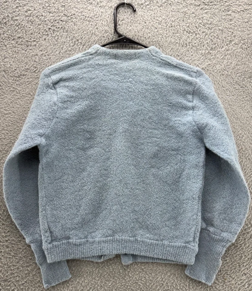 Cárdigan suéter vintage 100 % alpaca tejido Orkidea gris botón delantero para mujer M Foto 2 de 4