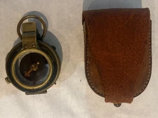 1918 US Engineer Corps WWI Compass C-E No 35147 Solid Brass Antique With Case