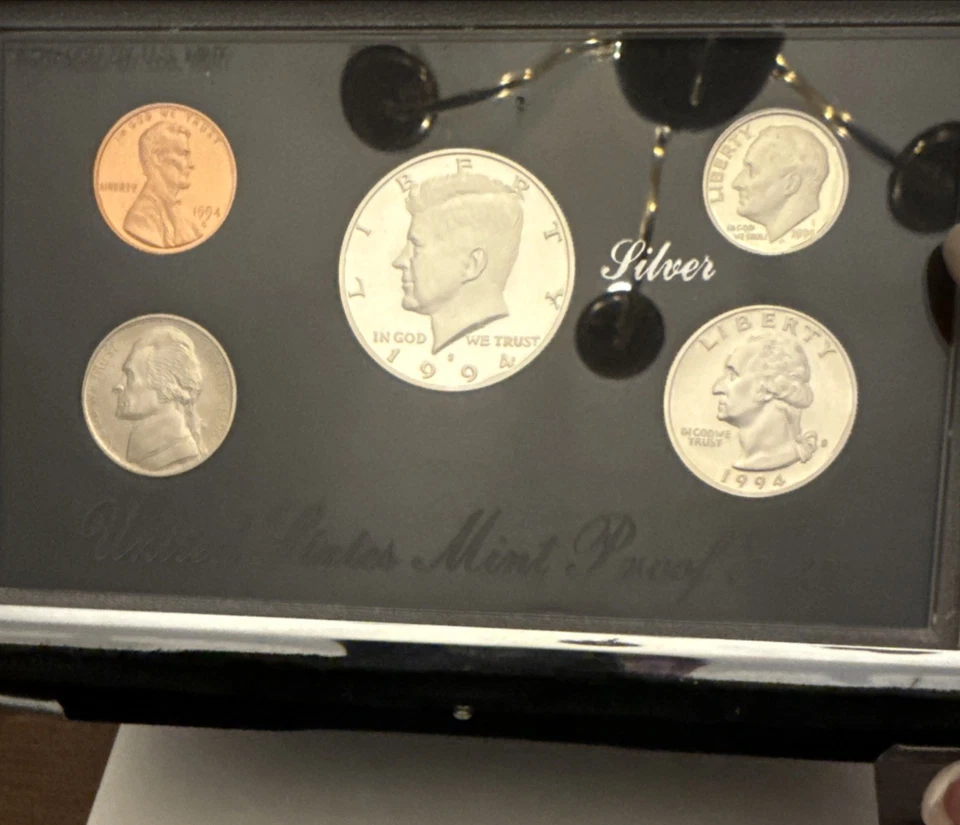 1994-s Premier SILVER Proof Set. Coins in Mint Made Custom Display Box - Image 3 of 4