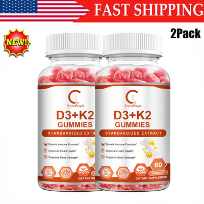 2Bottle Vitamatic Vitamin D3 K2 Gummies 60 Gummies Supports Healthy Bone Heart