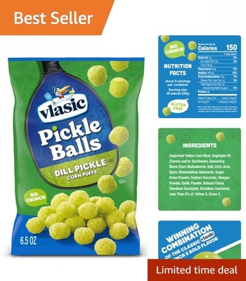 Deliciously Bold Dill Pickle Corn Puffs - Perfect Gluten-Free Snack - 6.5 oz.