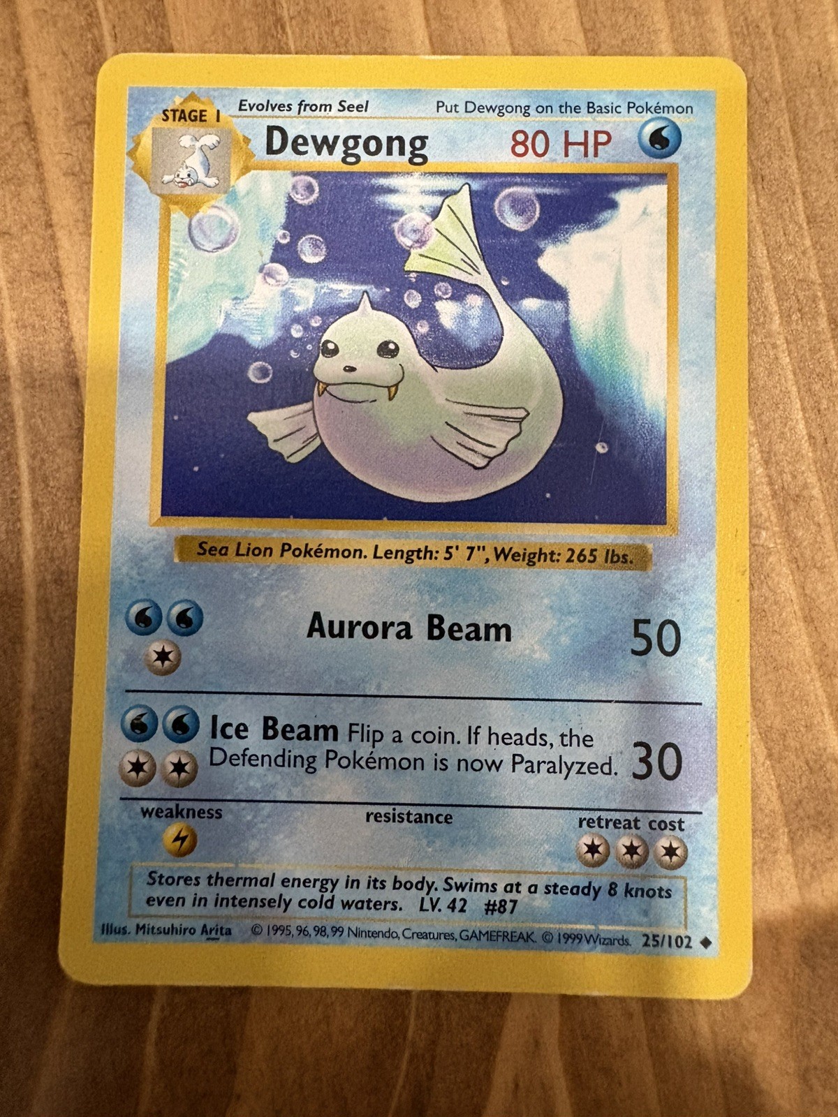 Dewgong 25/102 Base Set Shadowless Pokemon TCG 