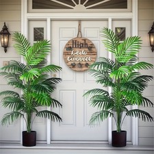 2Pcs Artificial Monstera Tree Fake Plant in Pot Indoor Outdoor Home Decor