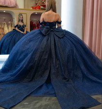 Royal Blue Big Bow for Quinceanera Dresses Sparkling Sweet 15 16 Custom Color