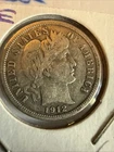 1912 Barber Dime 10C Circulated United States Silver Coin Uncertified Variety