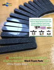 15 CC WIDE AS GR Black Foam Pads White Base + 18 Brown Felt Pads 8-TRACK TAPE