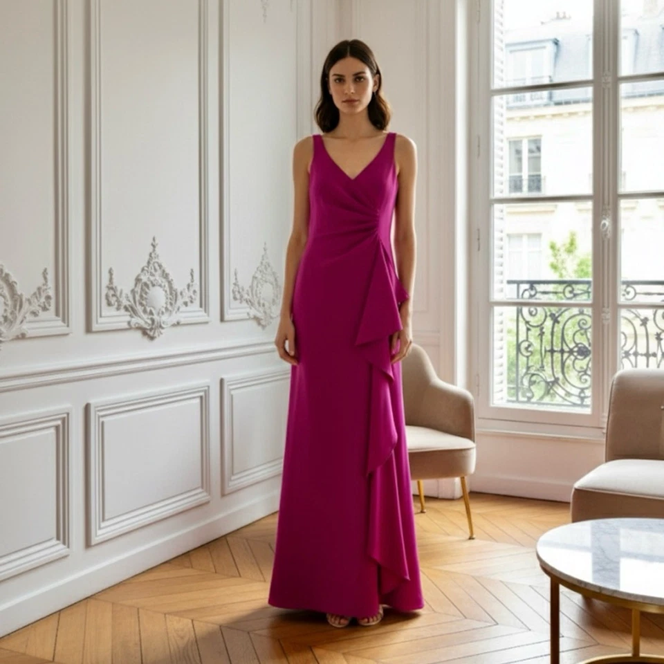 Maxi Vestido de Noche Rosa Armani Colezzioni Talla 4 Foto 2 de 4