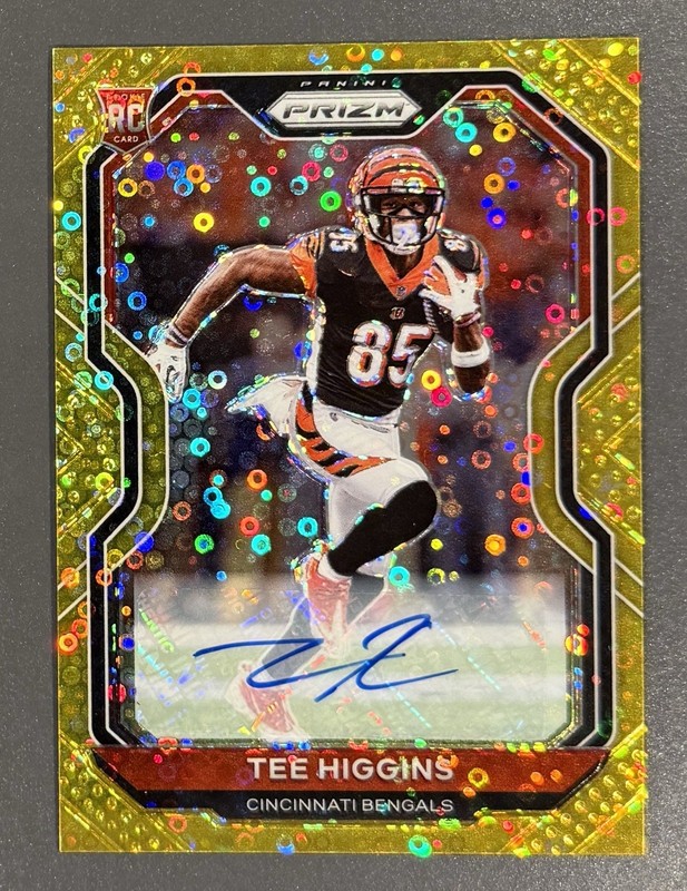 Tee Higgins 2020 Prizm Rookie Gold Disco Prizm Auto /10 #308 RC MINT High Grade