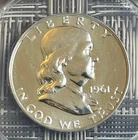 1961 proof Franklin half dollar, ANACS PF-64
