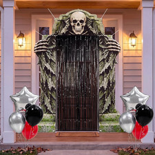 Halloween Door Decorations Kit Scary Skull Cemetery Archway