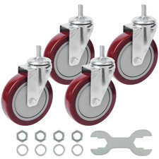 Swivel Caster Wheels 5 Inch Threaded Stem Casters Set of 4 Heavy Duty 1/2"-13 X