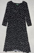 Lauren Ralph Lauren Womens Fit & Flare Geometric Print Dress Size 12 Black