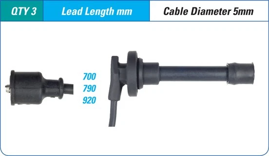 Ignition spark plug lead set for Mitsubishi NP PAJERO 3.8L 03-06 6G75 2 Yr Wty - image 4 of 4