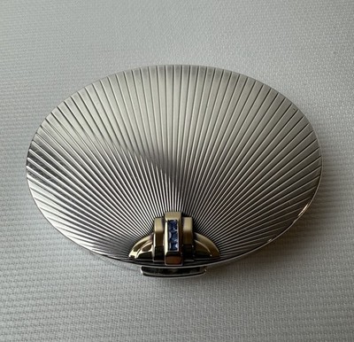 Vintage Tiffany & Co. Pill Box,  Sterling, 14k Gold, Blue Sapphires, 1939