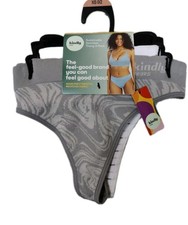   Kindly Yours 3-PACK Sustainable Seamless Thongs Panties Women  s Sz X-Small 0-2