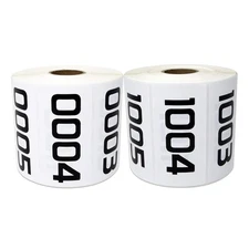 2000 Labels - 0001 to 2000 Consecutive Number Sticker Bundle for Inventory Co...