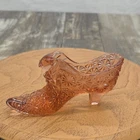 Vintage Fenton Cranberry Glass Daisy & Button Cat Head Shoe Collector Color